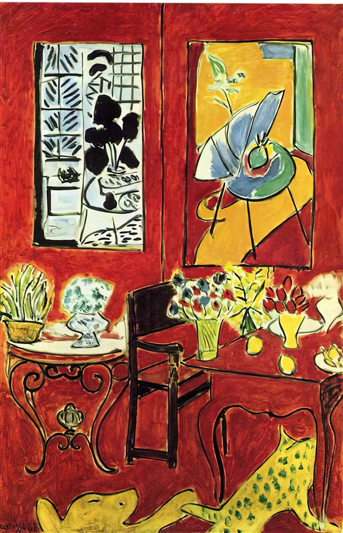 Yellow Matisse Print: A Guide to the Artist's Golden Period and How to Choose Museum-Quality Reproductions - LARGE RED INTERIOR 1948 by Henri Matisse