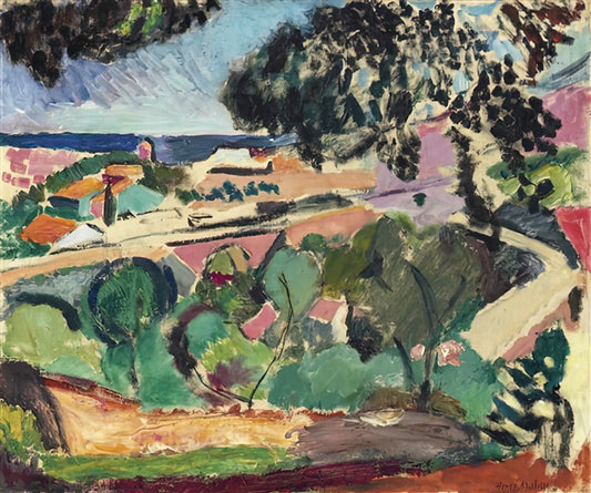 Yellow Matisse Print: A Guide to the Artist's Vibrant Color Palette and Iconic Works - PAYSAGE DE COLLIOURE 1907 by Henri Matisse