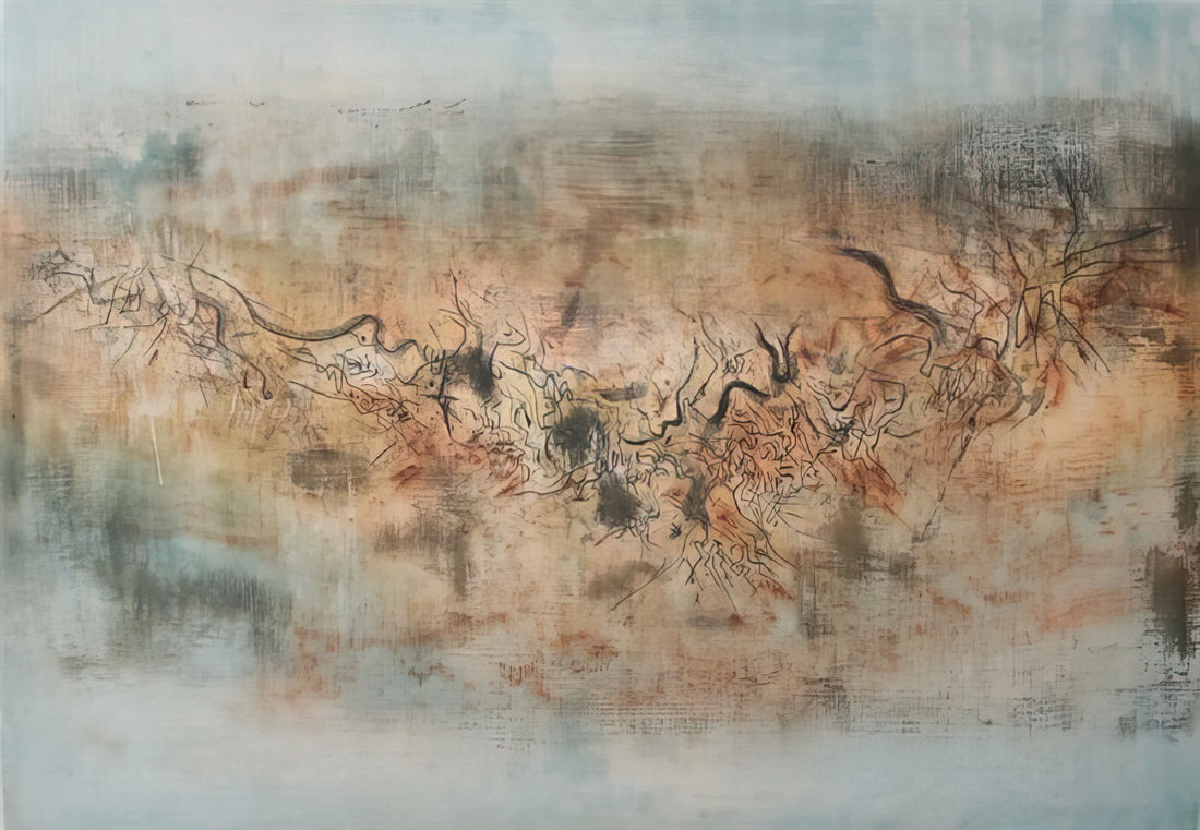 Zao Wou-Ki Framed Canvas Print: A Collector's Guide to Museum-Quality Art - VENT ET POUSSI RE 1957 by Zao Wou-Ki