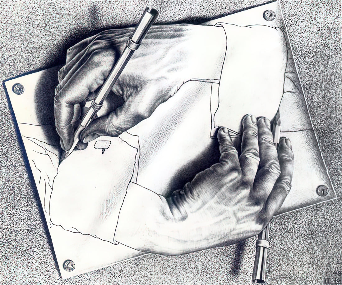How Did M.C. Escher Create the Illusion of Hands Drawing Themselves?