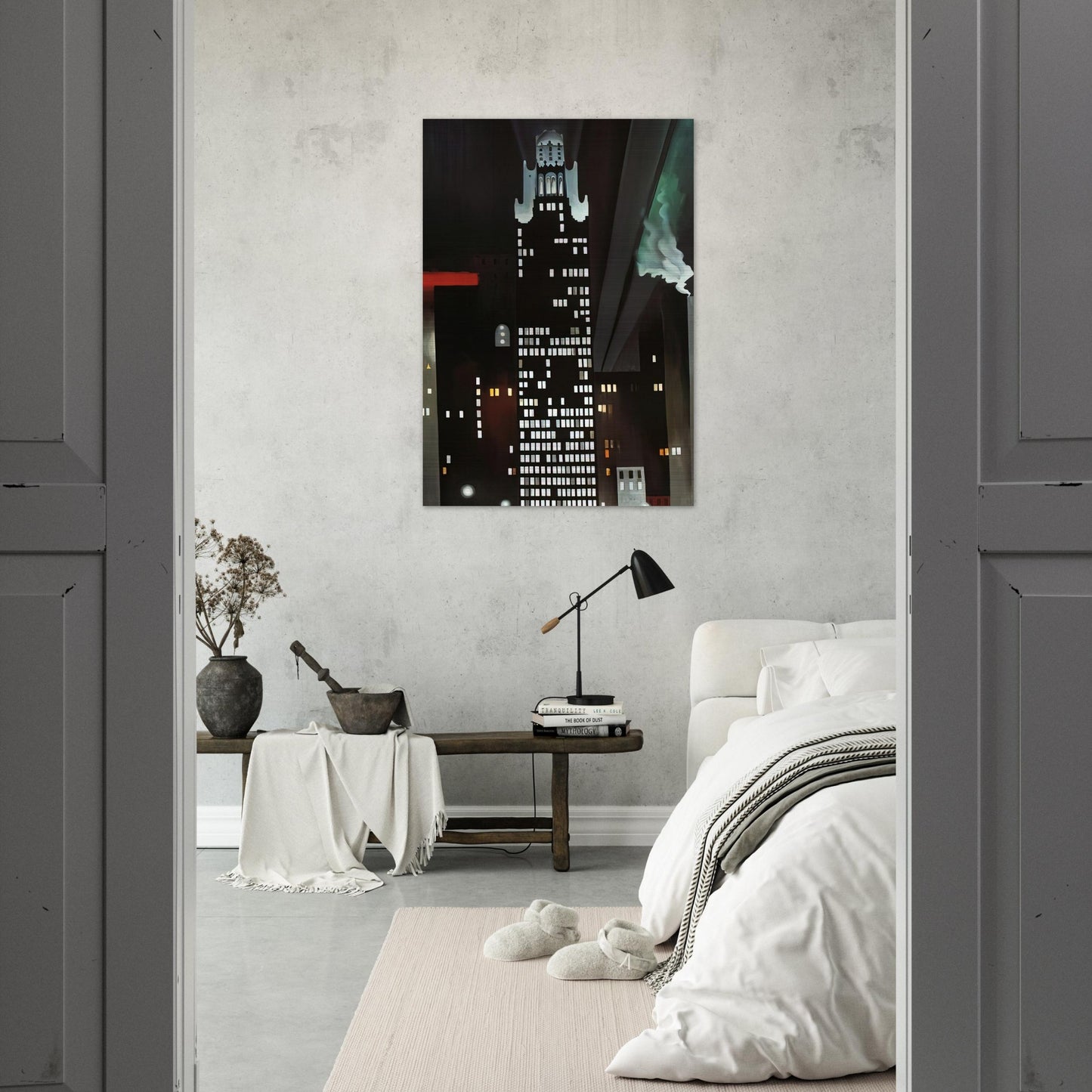 Radiator Building - Night, New York - Georgia O'Keeffe Brushed Aluminum Print - 70x100 cm / 28x40 inches | Georgia O'Keeffe Aluminum Print | Georgia O'Keeffe Prints