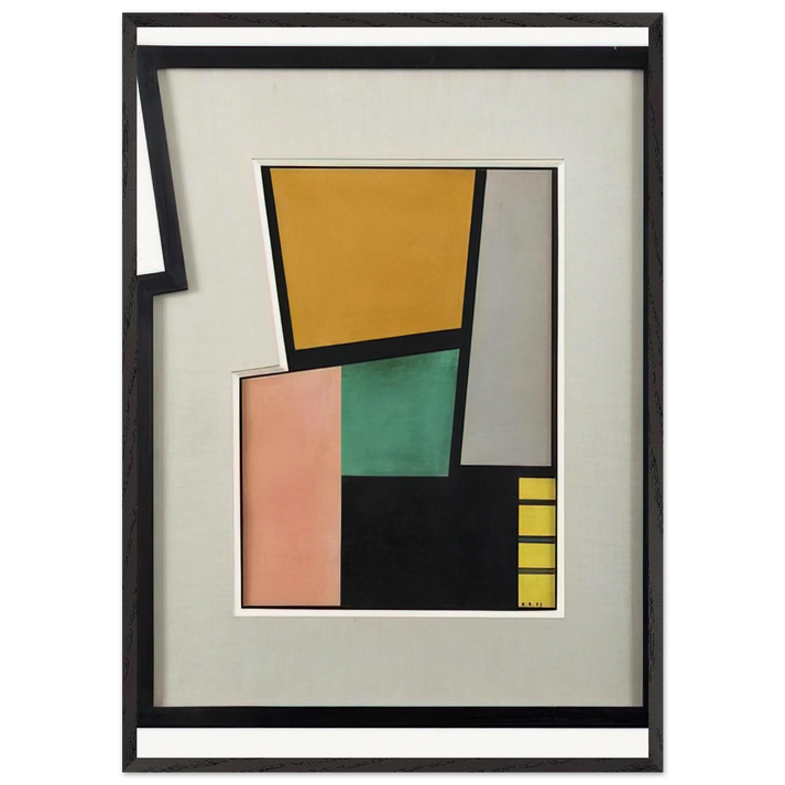Negal - 1943 - Carmelo Arden Quin 70x100 cm / 28x40 inches Framed Art Print – Black Wooden Frame