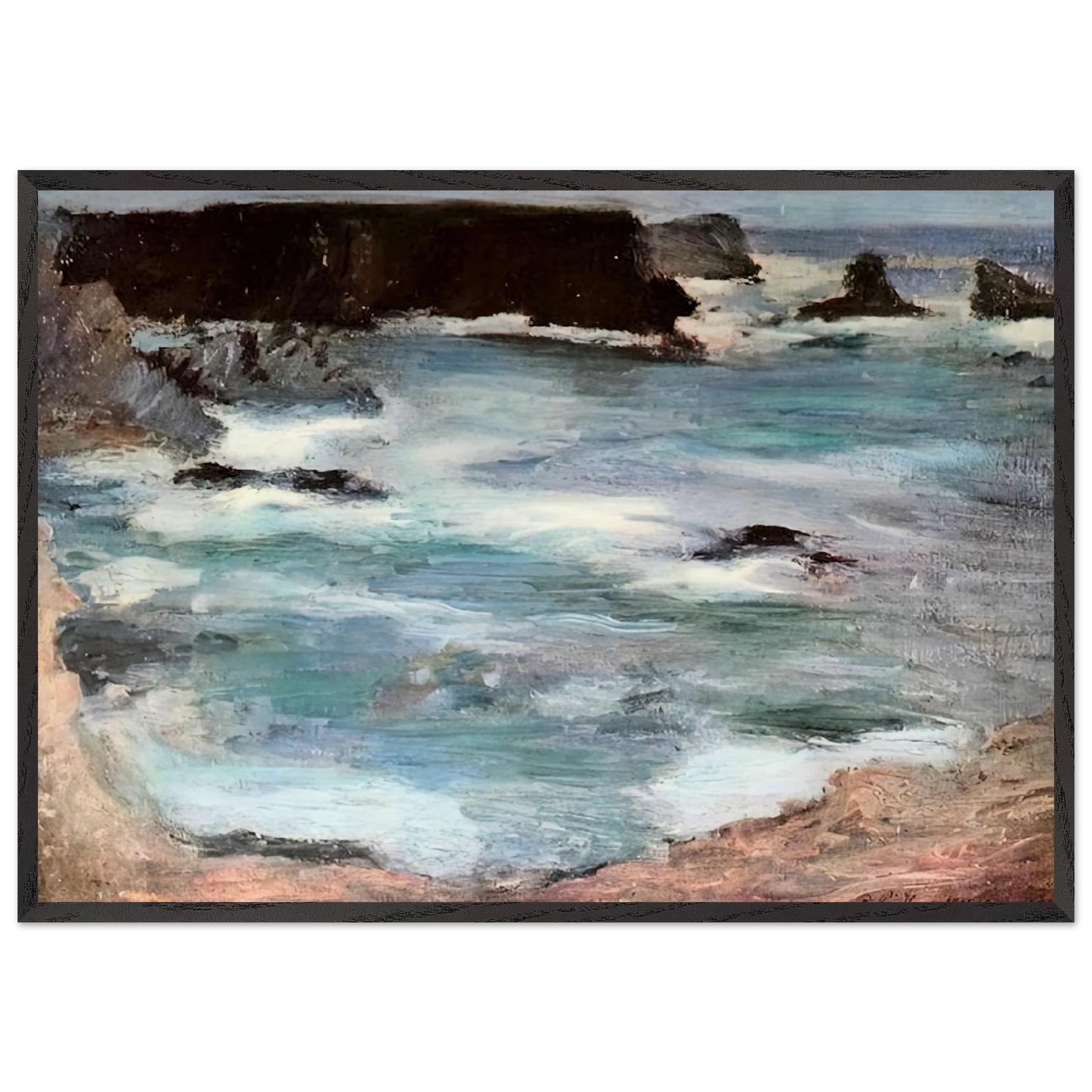 ROCHERS A BELLE ILE 1896 0 - Henri Matisse 70x100 cm / 28x40 inches Framed Art Print – Black Wooden Frame