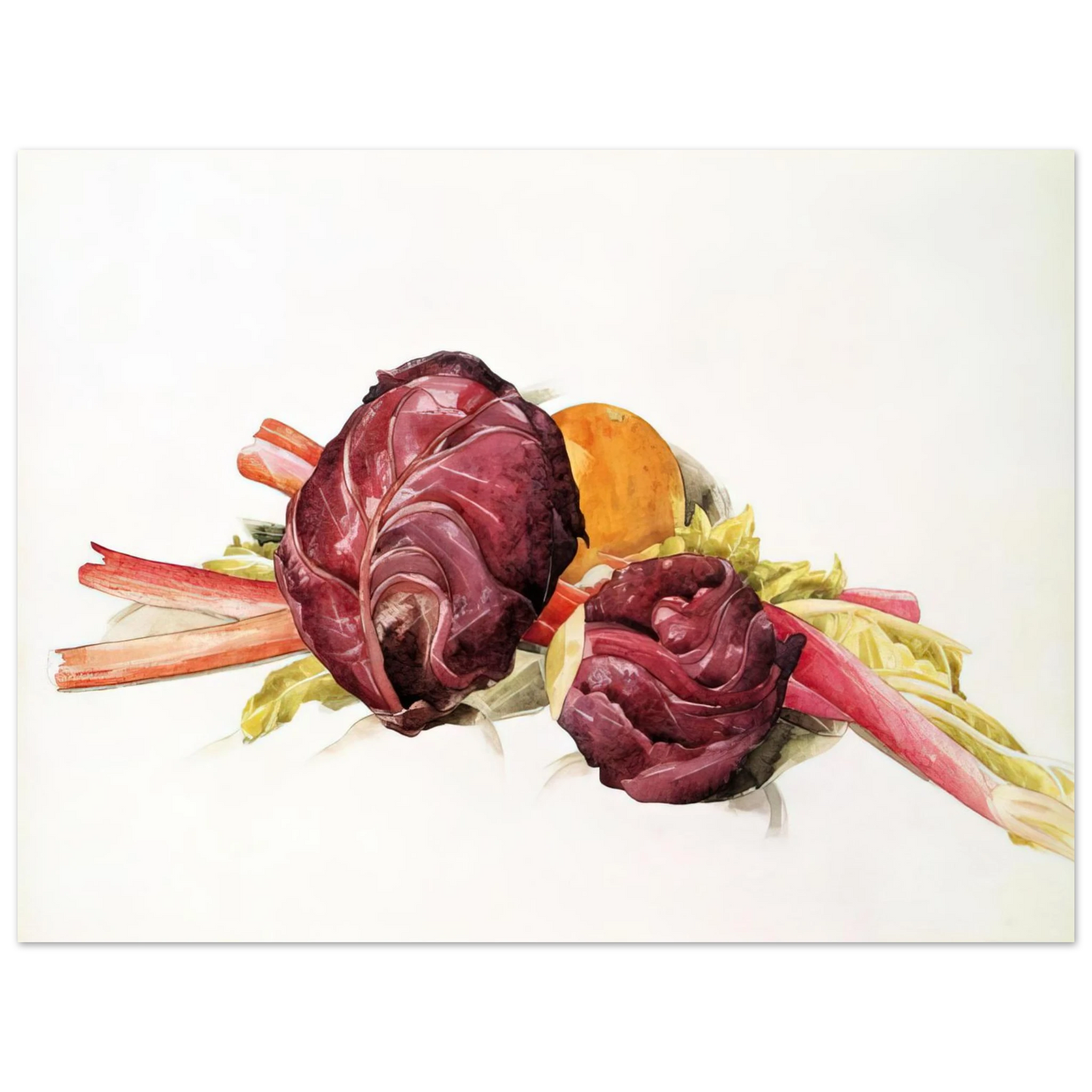 Charles Demuth - Red Cabbages, Rhubarb and Orange - 1929  75x100 cm / 30x40inches Fine Art Poster