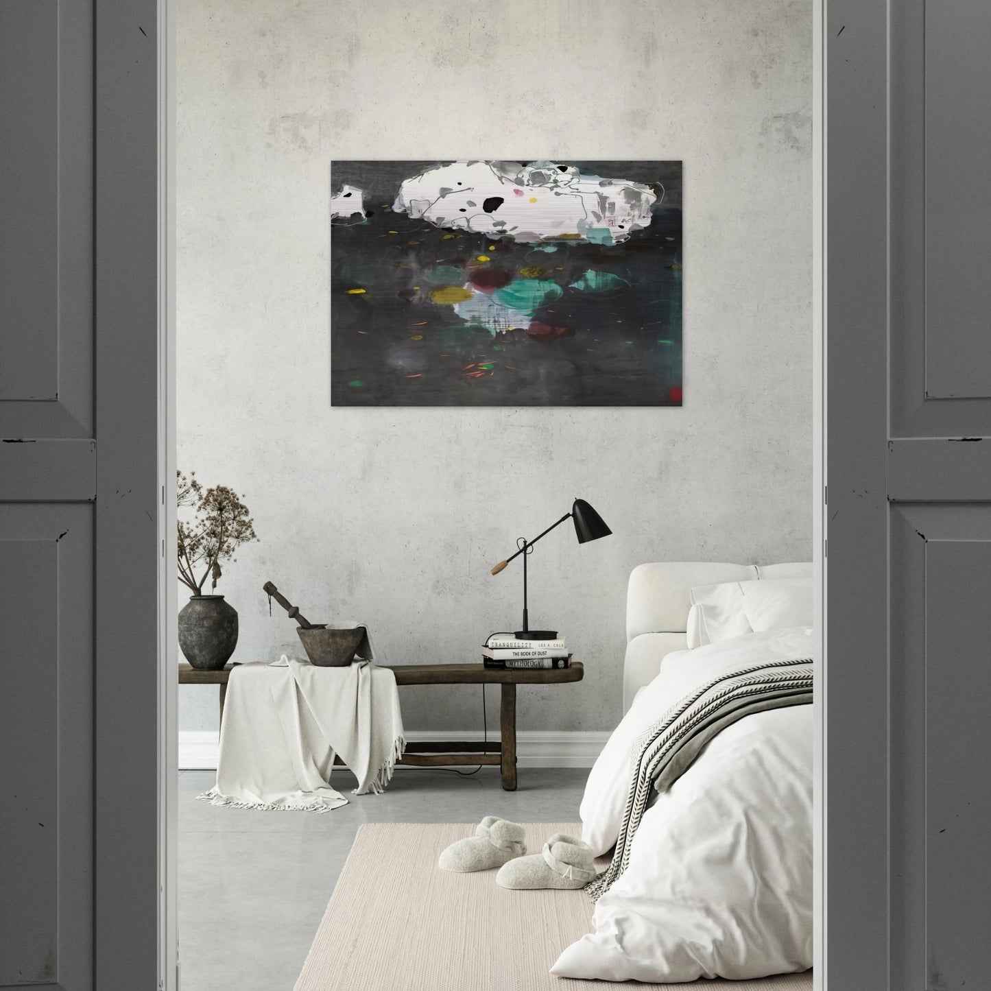 Fishes - 1986 - Wu Guanzhong Brushed Aluminum Print - 70x100 cm / 28x40 inches | Wu Guanzhong Aluminum Print | Wu Guanzhong Prints