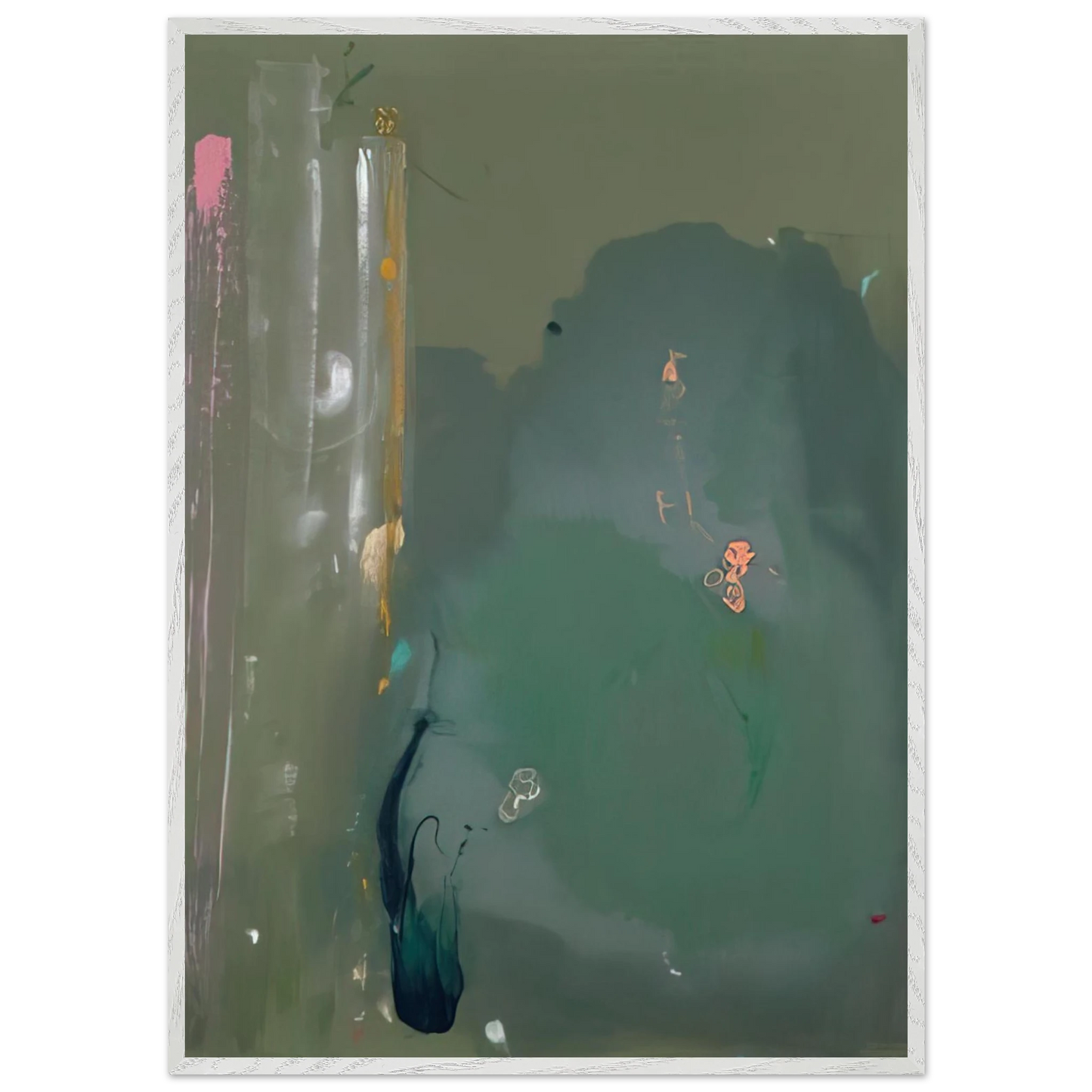 Helen Frankenthaler - CÃƒÆ’Ã‚Â´te d Argent - 1980 Wall art - 40x40 cm / 16x16 inches - Premium Wooden Framed Poster With Fine Art Paper-canvas - Black frame