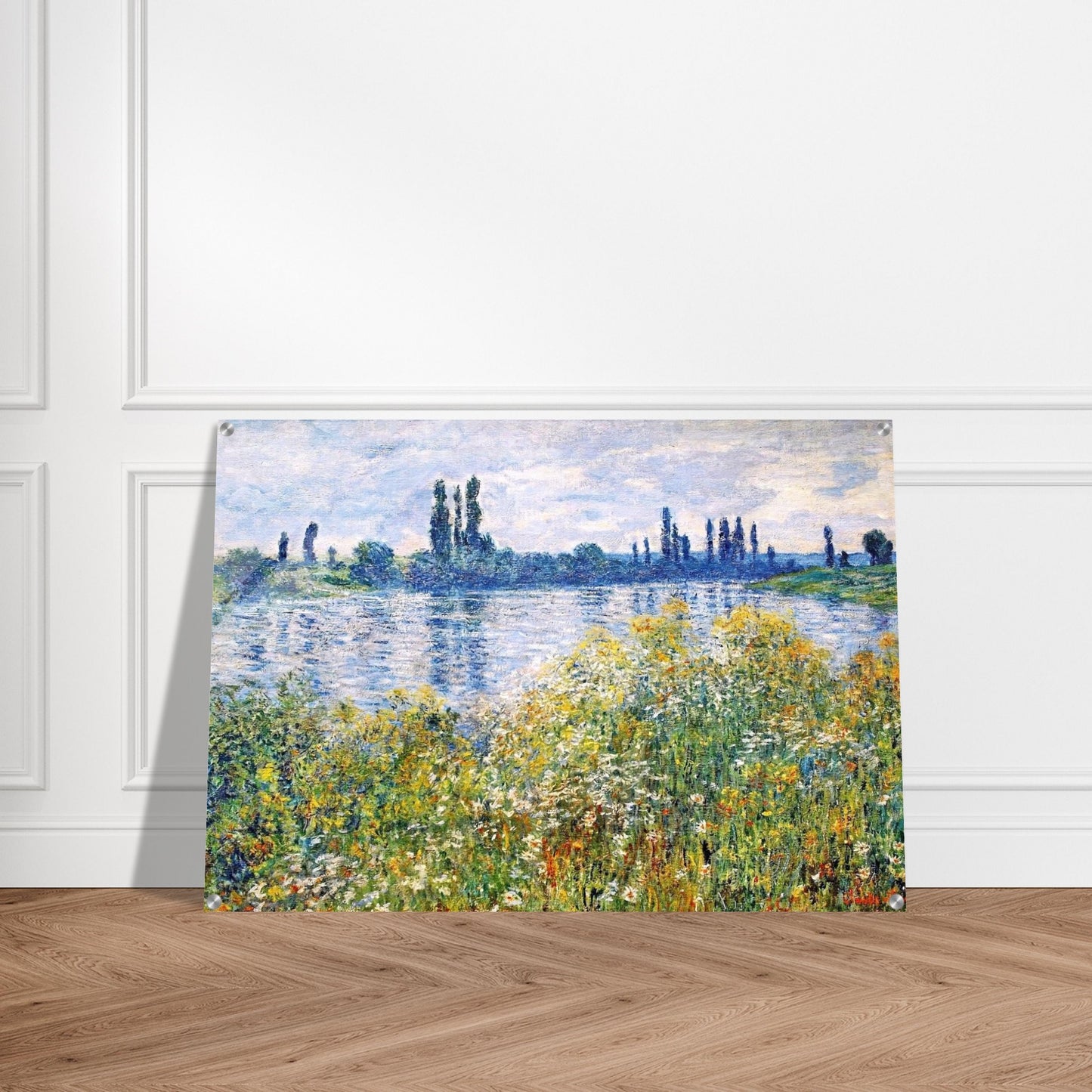 Flowers on the Banks of Seine near Vetheuil - claude monet Acrylic Print - 70x100 cm / 28x40″ inches
