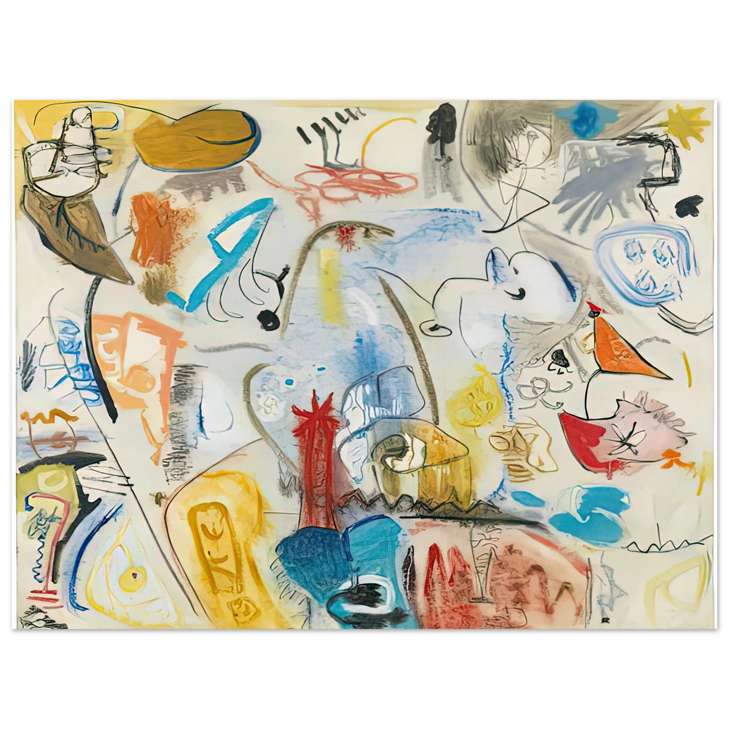 Helen Frankenthaler - Circus Landscape, 1951- Wall Art - 21x29.7 cm / 8x12" - Fine Art Poster-canvas - -