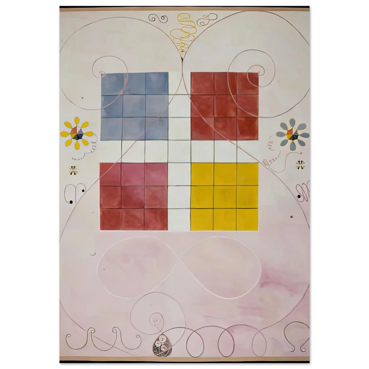 Hilma af Klint - DE TIO ST RSTA N 10 ALDERDOMEN 1907 Wall art - 13x18 cm / 5x7 Inches - Fine Art Poster - -