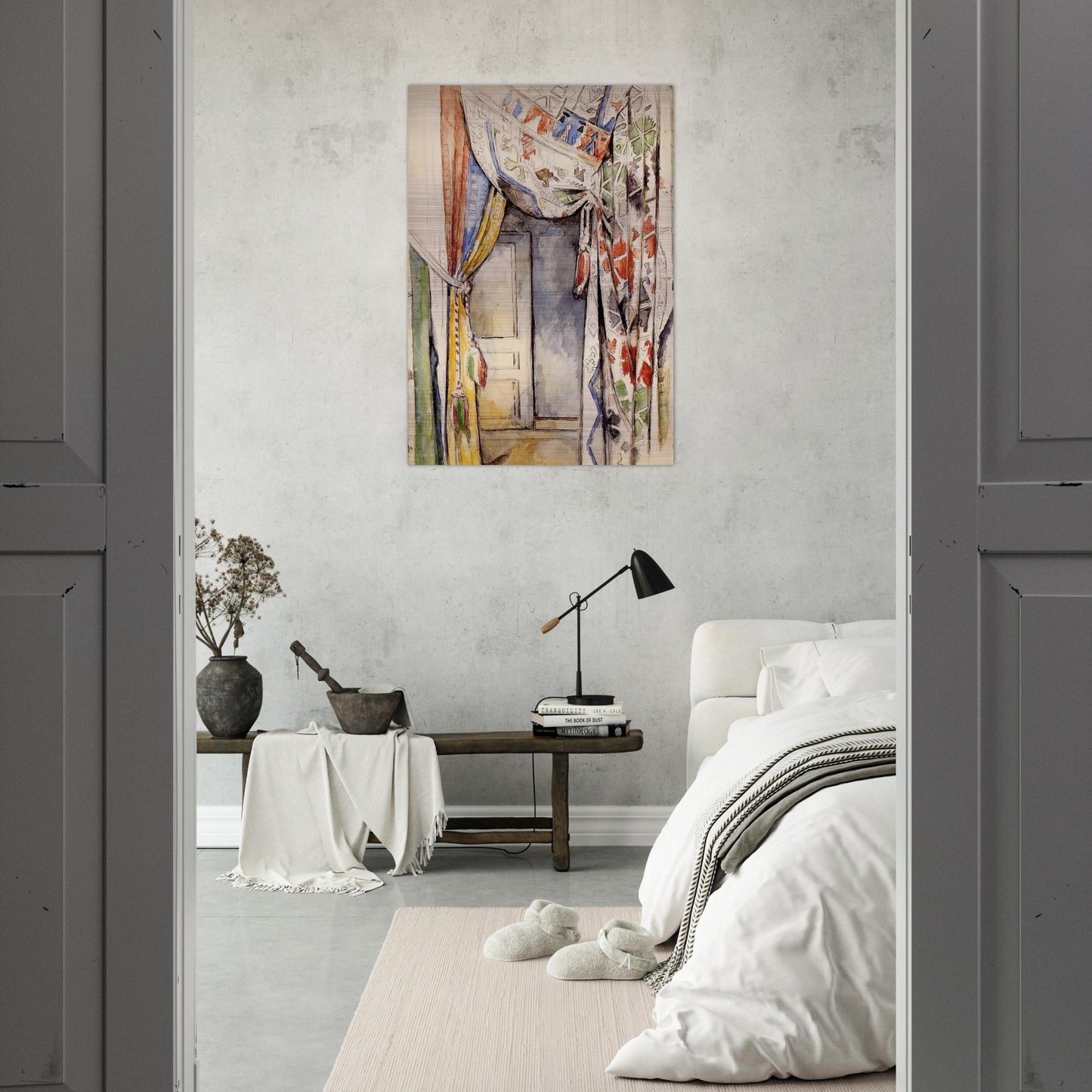 Curtains - Paul Cézanne Brushed Aluminum Print - 70x100 cm / 28x40 inches | Paul Cézanne Aluminum Print | Paul Cézanne Prints