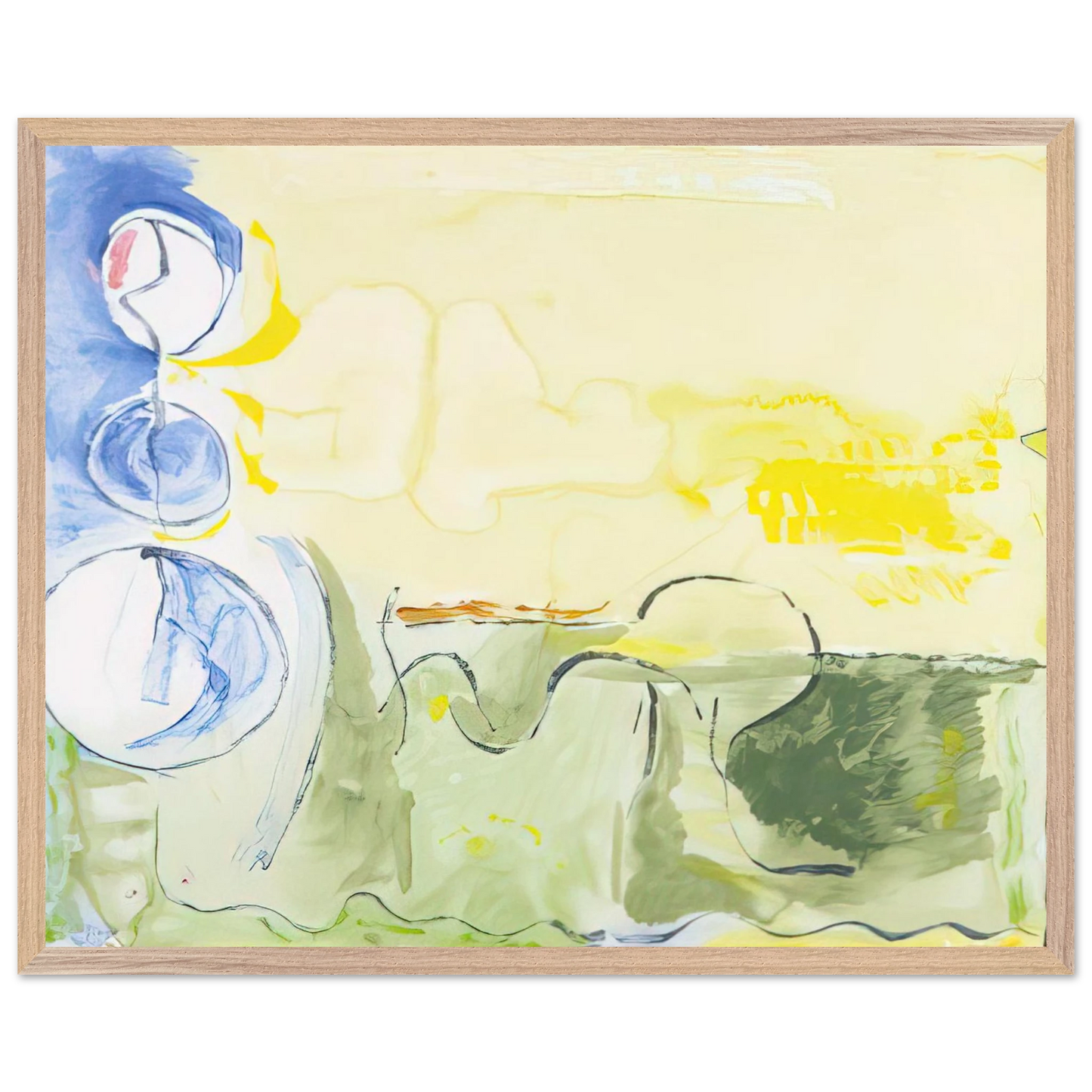 Helen Frankenthaler - Flotilla - 2006 Wall art - 21x29.7 cm / 8x12" - Premium Wooden Framed Poster With Fine Art Paper-canvas - Wood frame