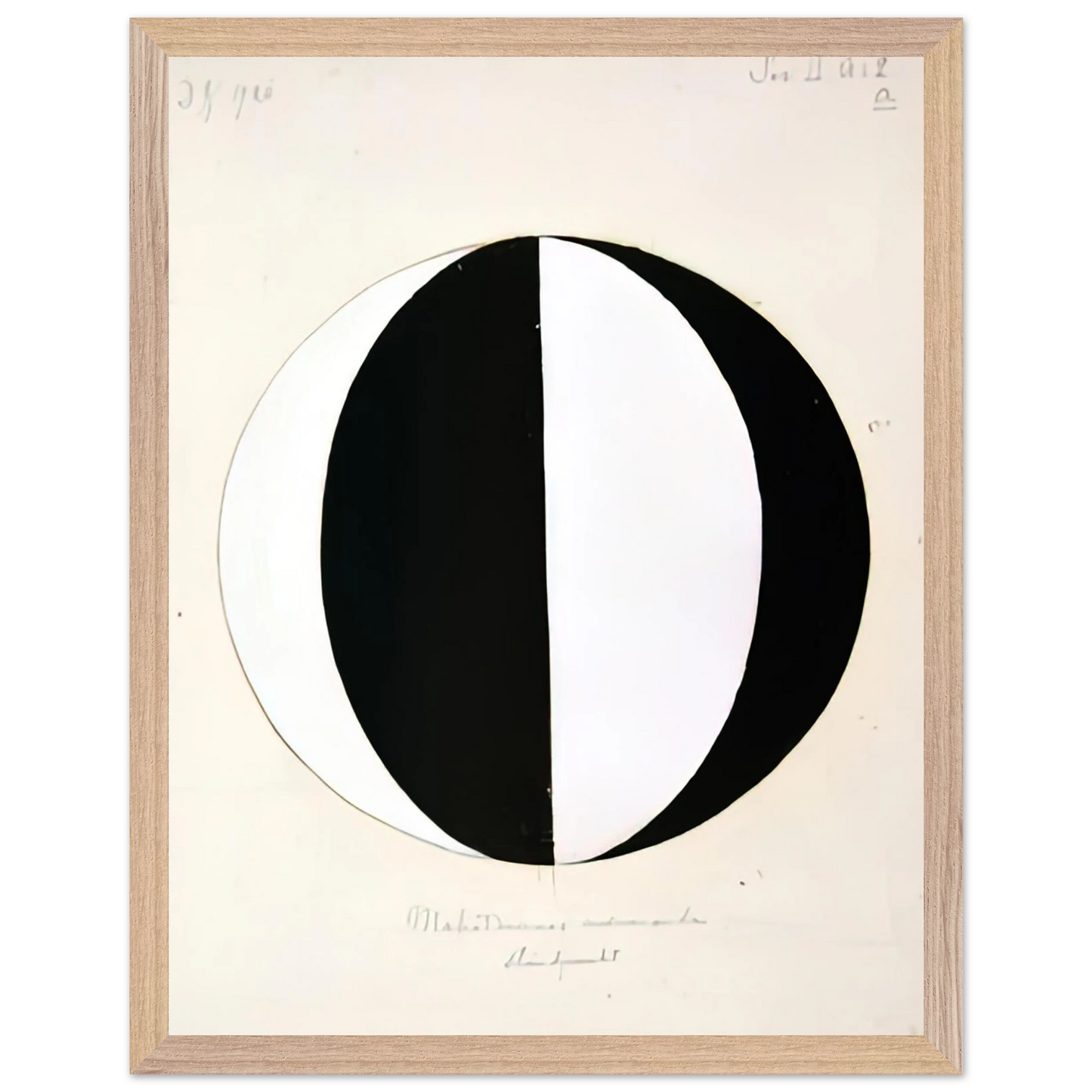 Hilma af Klint - THE MAHATMAS PRESENT STANDING POINT SERIES II NO 2A 1920 Wall art - 30x40 cm / 12x16 inches - Premium Wooden Framed Poster With Fine Art Paper-canvas - White frame