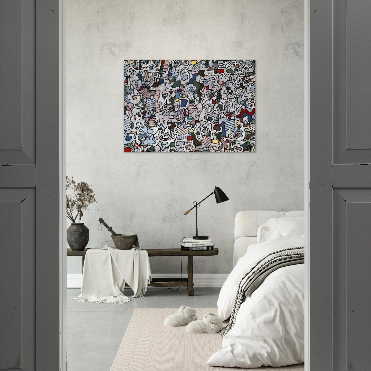 L HOURLOUPE 1966 - Jean Dubuffet Brushed Aluminum Print - 70x100 cm / 28x40 inches | Jean Dubuffet Aluminum Print | Jean Dubuffet Prints