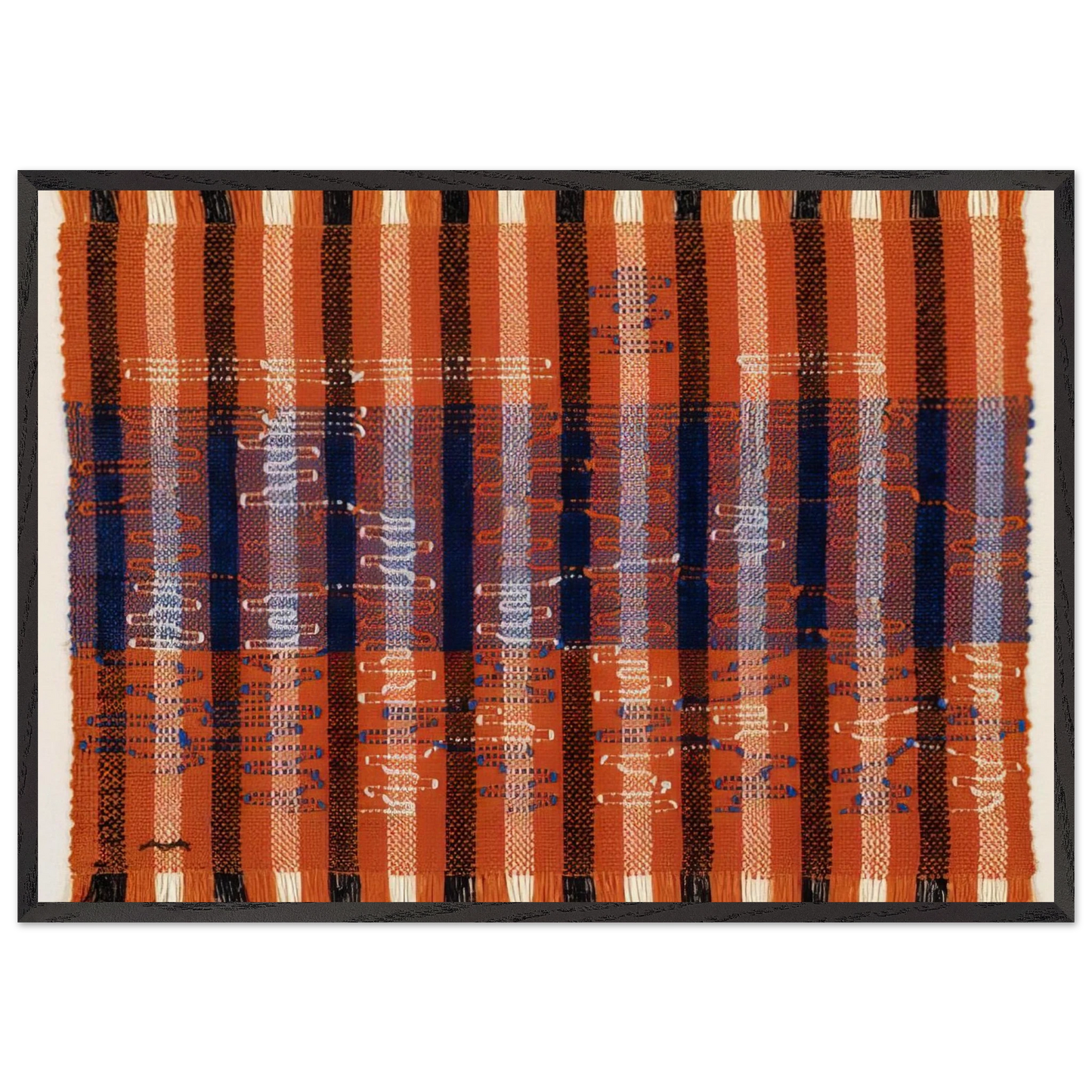 INTERSECTING 1962 - Anni Albers 70x100 cm / 28x40 inches Framed Art Print – Black Wooden Frame