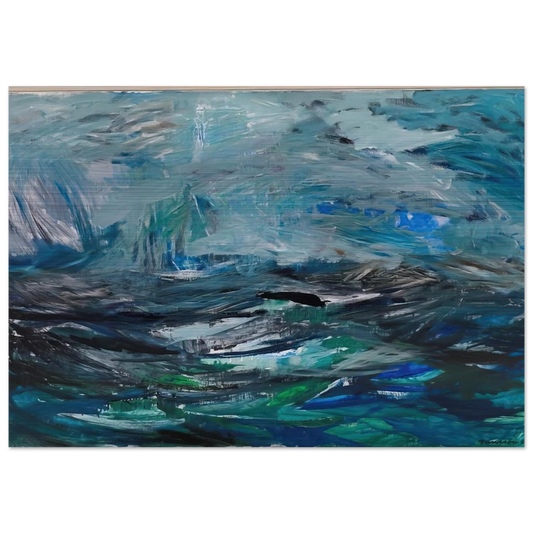Abstract Sea - 1963 - Tove Jansson Brushed Aluminum Print - 70x100 cm / 28x40 inches | Tove Jansson Aluminum Print | Tove Jansson Prints