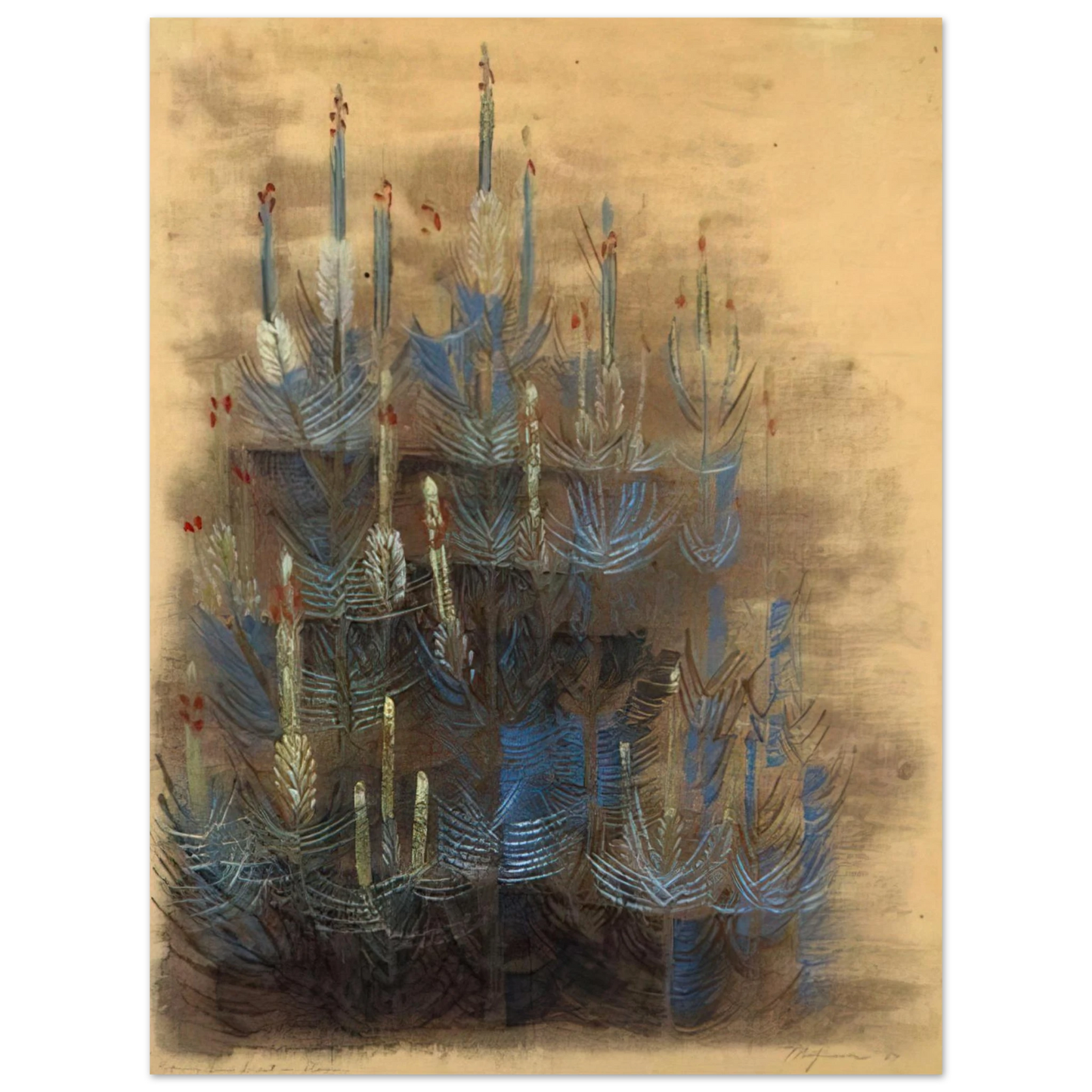 Morris Graves - Young forest pine in bloom - 1947  75x100 cm / 30x40inches Fine Art Poster