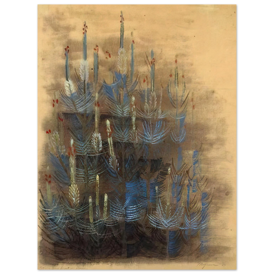 Morris Graves - Young forest pine in bloom - 1947  75x100 cm / 30x40inches Fine Art Poster