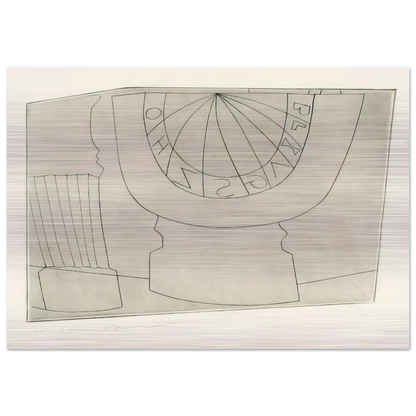 Turkish sundial  column - 1967 - Ben Nicholson Brushed Aluminum Print - 70x100 cm / 28x40 inches | Ben Nicholson Aluminum Print | Ben Nicholson Prints