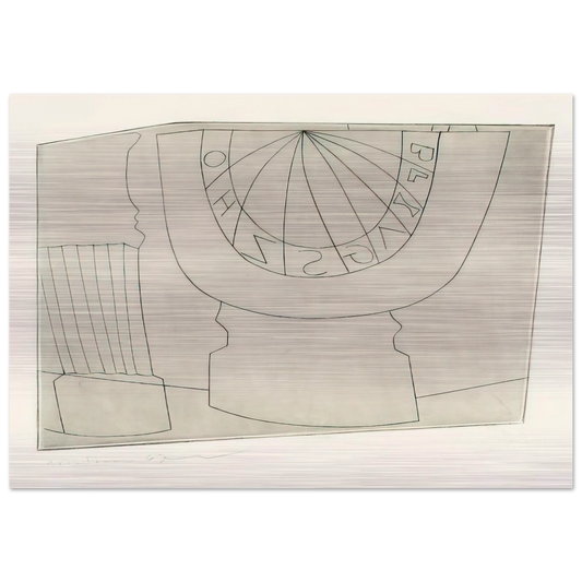 Turkish sundial  column - 1967 - Ben Nicholson Brushed Aluminum Print - 70x100 cm / 28x40 inches | Ben Nicholson Aluminum Print | Ben Nicholson Prints