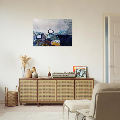 Spiral Development in Green Violet Blue  Gold - 1951 - Victor Pasmore Brushed Aluminum Print - 70x100 cm / 28x40 inches | Victor Pasmore Aluminum Print | Victor Pasmore Prints