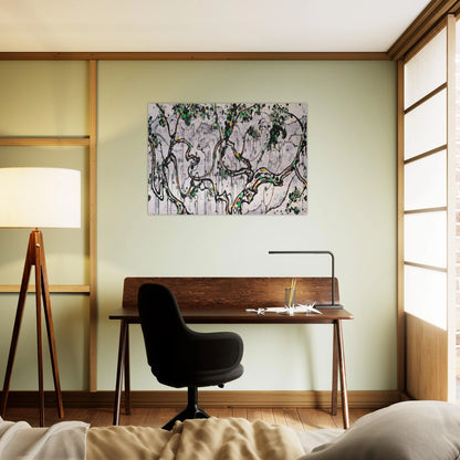 The Hua Mountains at Sunset - 1997 - Wu Guanzhong Brushed Aluminum Print - 70x100 cm / 28x40 inches | Wu Guanzhong Aluminum Print | Wu Guanzhong Prints