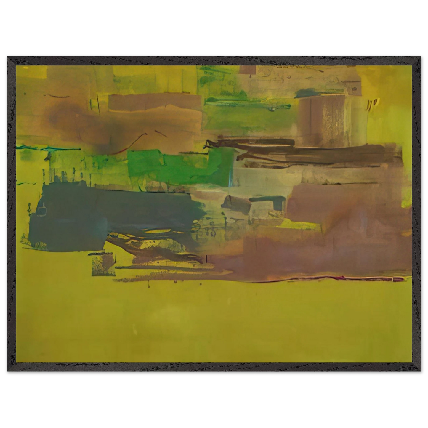 Helen Frankenthaler - August Deep - 1978 Wall art - A1 (59.4 x 84.1  cm) - Premium Wooden Framed Poster With Fine Art Paper-canvas - White frame