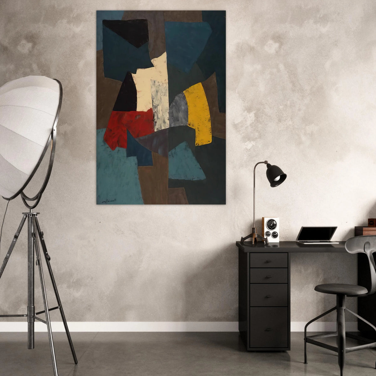 Abstract Composition - 1954 - Serge Poliakoff Art Prints - 100x150 cm / 40x60″ inches | Serge Poliakoff Poster | Serge Poliakoff Prints