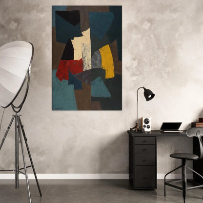 Abstract Composition - 1954 - Serge Poliakoff Art Prints - 100x150 cm / 40x60″ inches | Serge Poliakoff Poster | Serge Poliakoff Prints