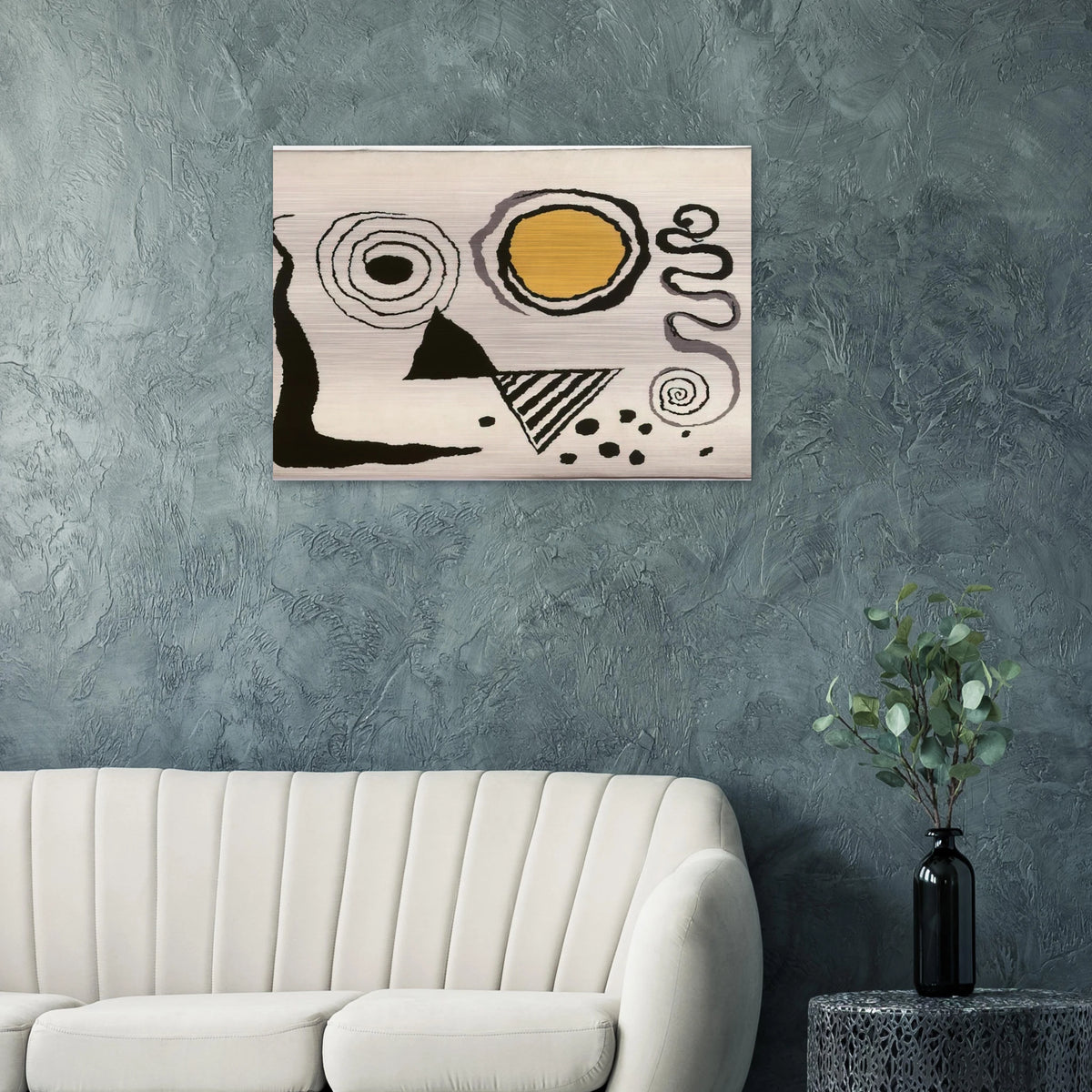 CERCLE JAUNE 1953 - Alexander Calder Brushed Aluminum Print - 70x100 cm / 28x40 inches | Alexander Calder Aluminum Print | Alexander Calder Prints