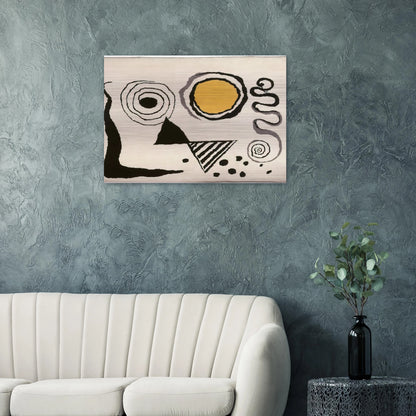CERCLE JAUNE 1953 - Alexander Calder Brushed Aluminum Print - 70x100 cm / 28x40 inches | Alexander Calder Aluminum Print | Alexander Calder Prints