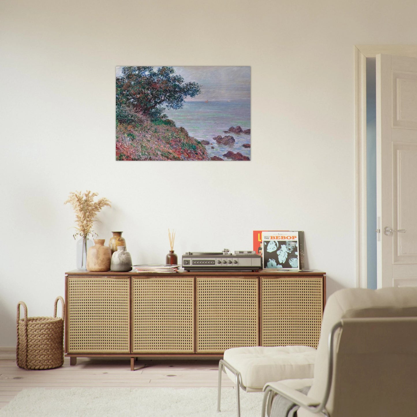 Mediteranian Coast, Grey Day - claude monet Brushed Aluminum Print - 70x100 cm / 28x40 inches | claude monet Aluminum Print | claude monet Prints