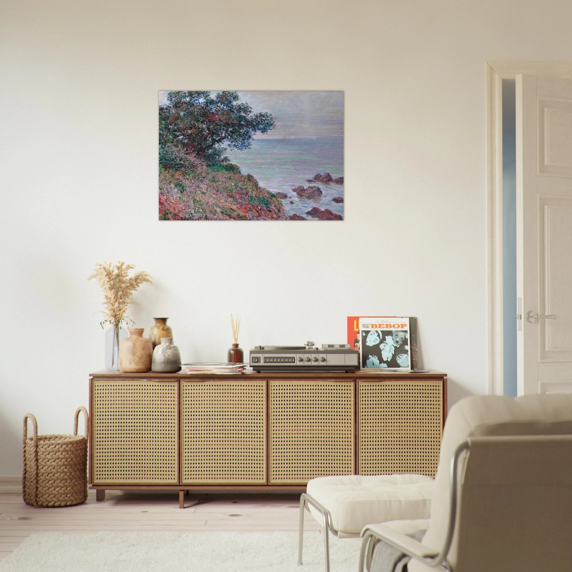 Mediteranian Coast, Grey Day - claude monet Brushed Aluminum Print - 70x100 cm / 28x40 inches | claude monet Aluminum Print | claude monet Prints