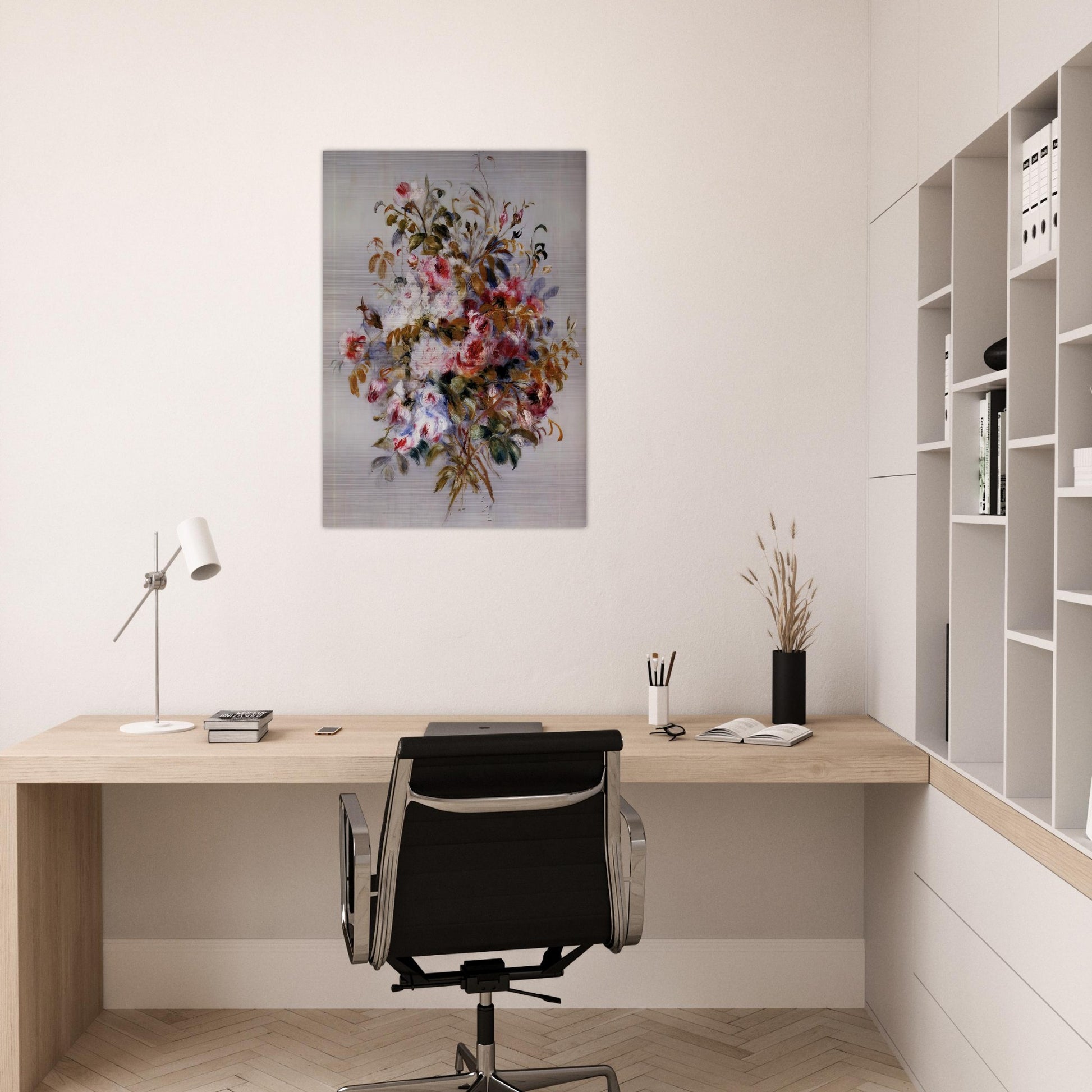 A Bouquet of Roses - Pierre-Auguste Renoir Brushed Aluminum Print - 70x100 cm / 28x40 inches | Pierre-Auguste Renoir Aluminum Print | Pierre-Auguste Renoir Prints