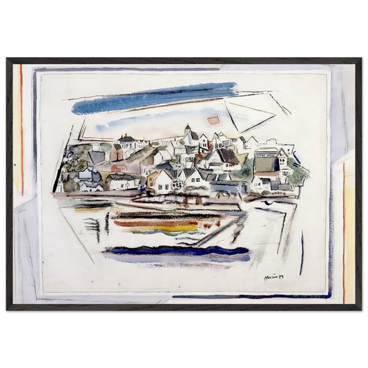 Stonington Maine - 1923 - John Marin 70x100 cm / 28x40 inches Framed Art Print – Black Wooden Frame