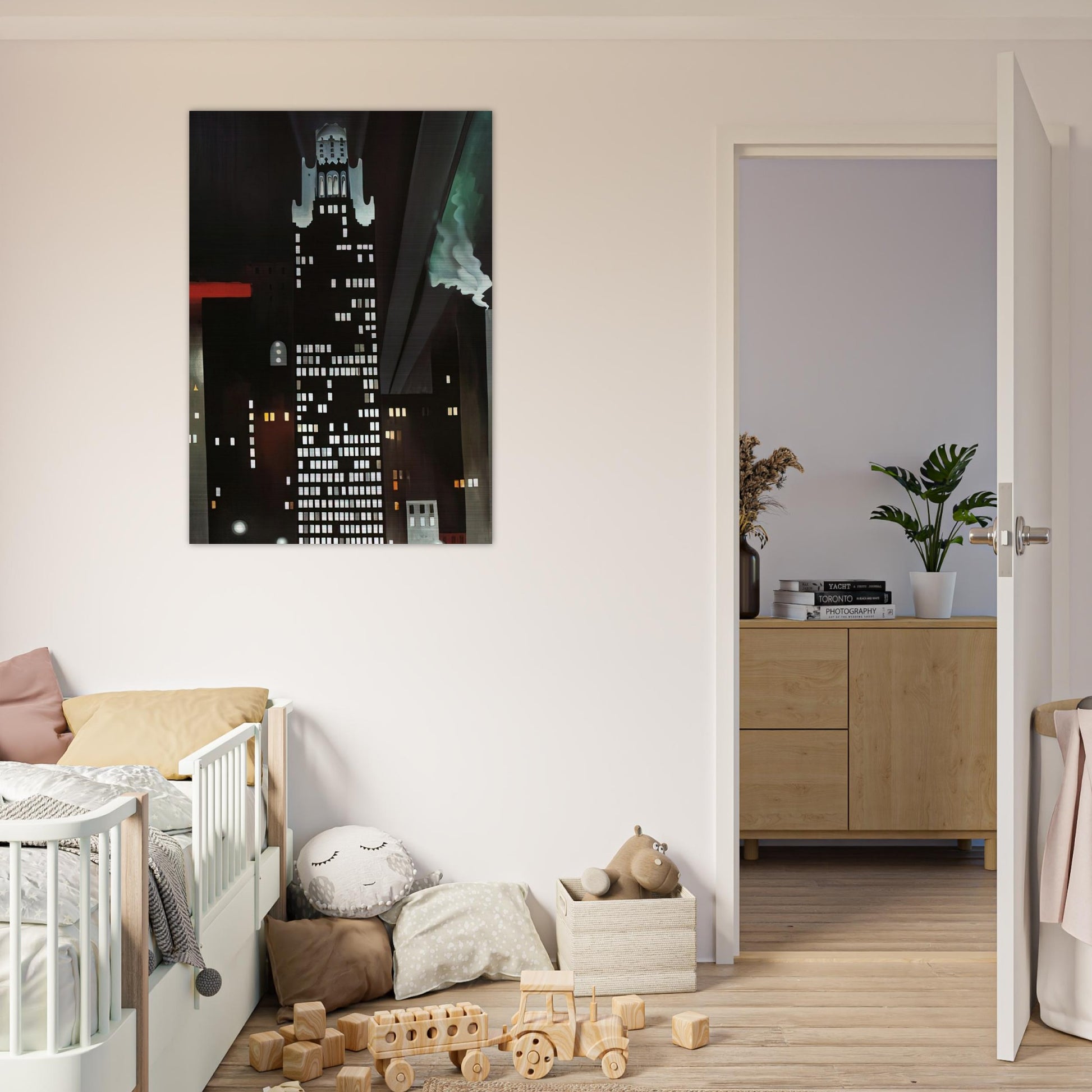 Radiator Building - Night, New York - Georgia O'Keeffe Brushed Aluminum Print - 70x100 cm / 28x40 inches | Georgia O'Keeffe Aluminum Print | Georgia O'Keeffe Prints