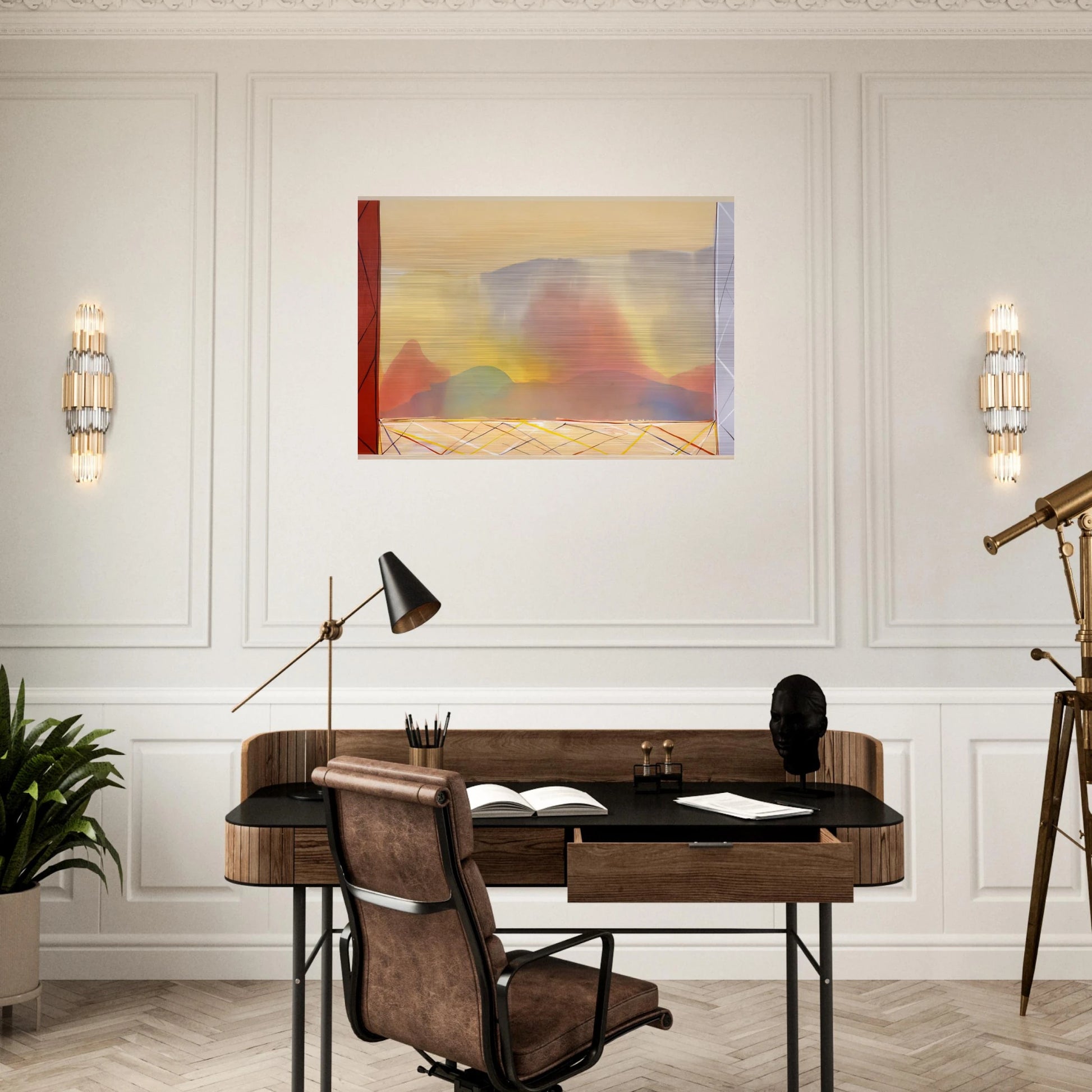 Sun In The East - 1988 - Ronnie Landfield Brushed Aluminum Print - 70x100 cm / 28x40 inches | Ronnie Landfield Aluminum Print | Ronnie Landfield Prints