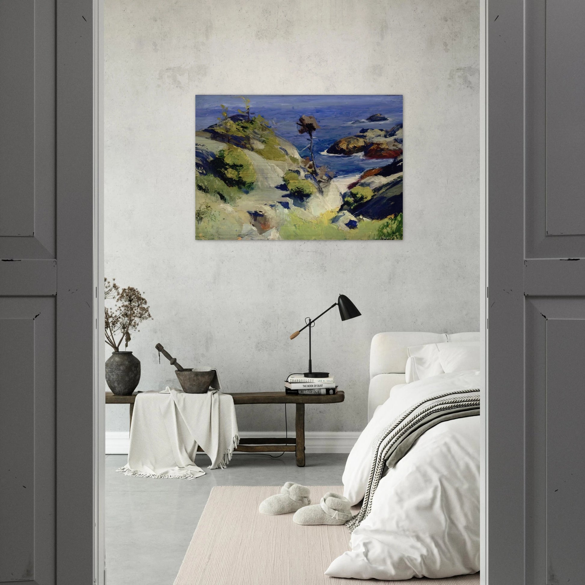 Monhegan Landscape - Edward Hopper Brushed Aluminum Print - 70x100 cm / 28x40 inches | Edward Hopper Aluminum Print | Edward Hopper Prints