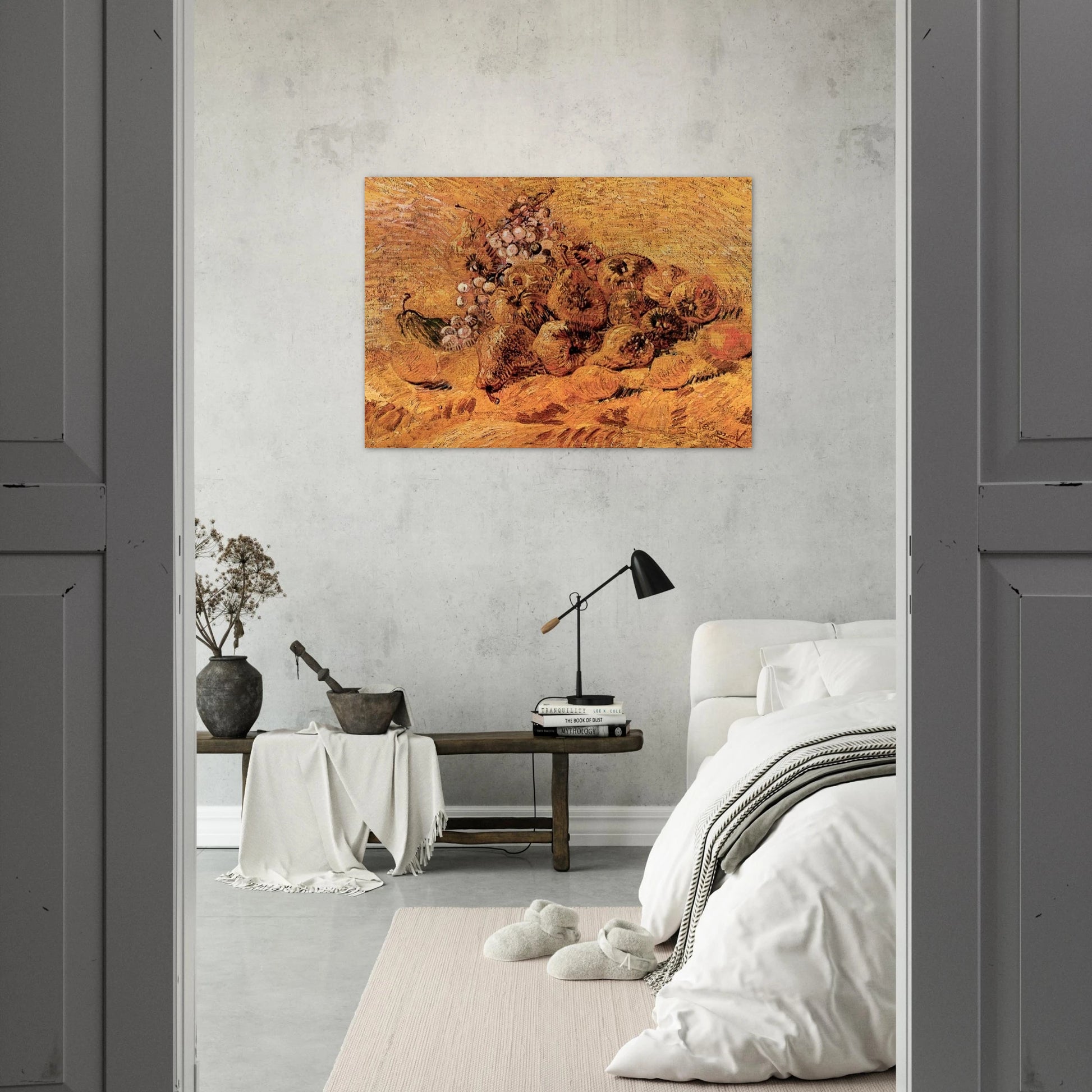 Still Life with Grapes, Pears and Lemons - Vincent van Gogh Brushed Aluminum Print - 70x100 cm / 28x40 inches | Vincent van Gogh Aluminum Print | Vincent van Gogh Prints