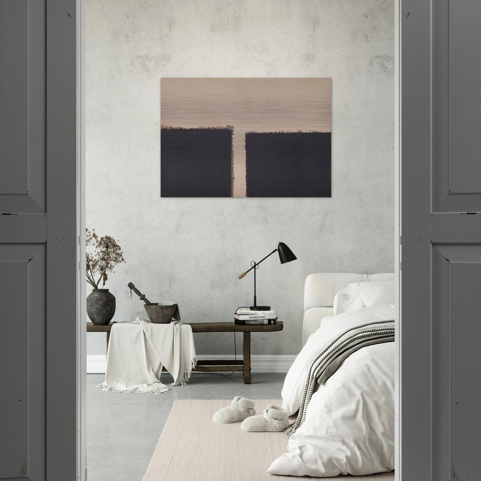 Burnt Umber  Ultramarine - 2004 - Yun Hyong-keun Brushed Aluminum Print - 70x100 cm / 28x40 inches | Yun Hyong-keun Aluminum Print | Yun Hyong-keun Prints