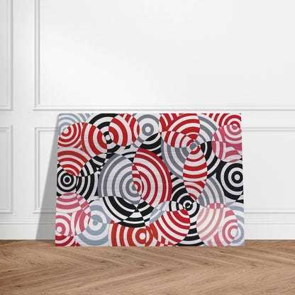 Interférences en rouge et gris No. 640 - 1963 - Antonio Asis Brushed Aluminum Print - 70x100 cm / 28x40 inches | Antonio Asis Aluminum Print | Antonio Asis Prints