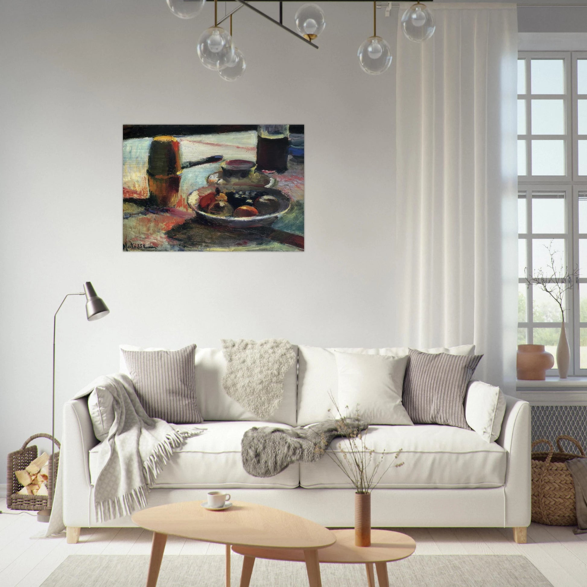 FRUIT AND COFFEE POT - Henri Matisse Brushed Aluminum Print - 70x100 cm / 28x40 inches | Henri Matisse Aluminum Print | Henri Matisse Prints