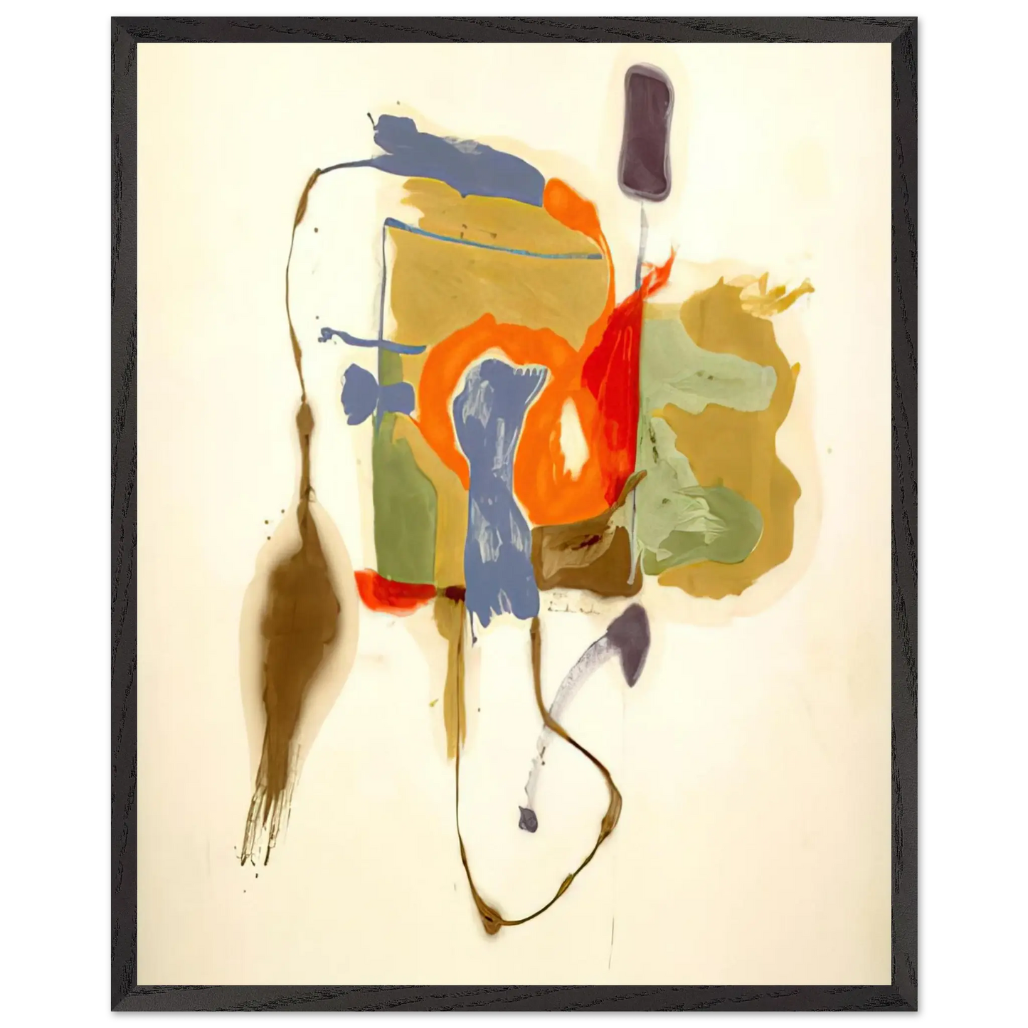 Helen Frankenthaler - Blue Form in a Scene - 1961 Wall art - 30x40 cm / 12x16 Inches - Premium Wooden Framed Poster With Fine Art Paper - White frame
