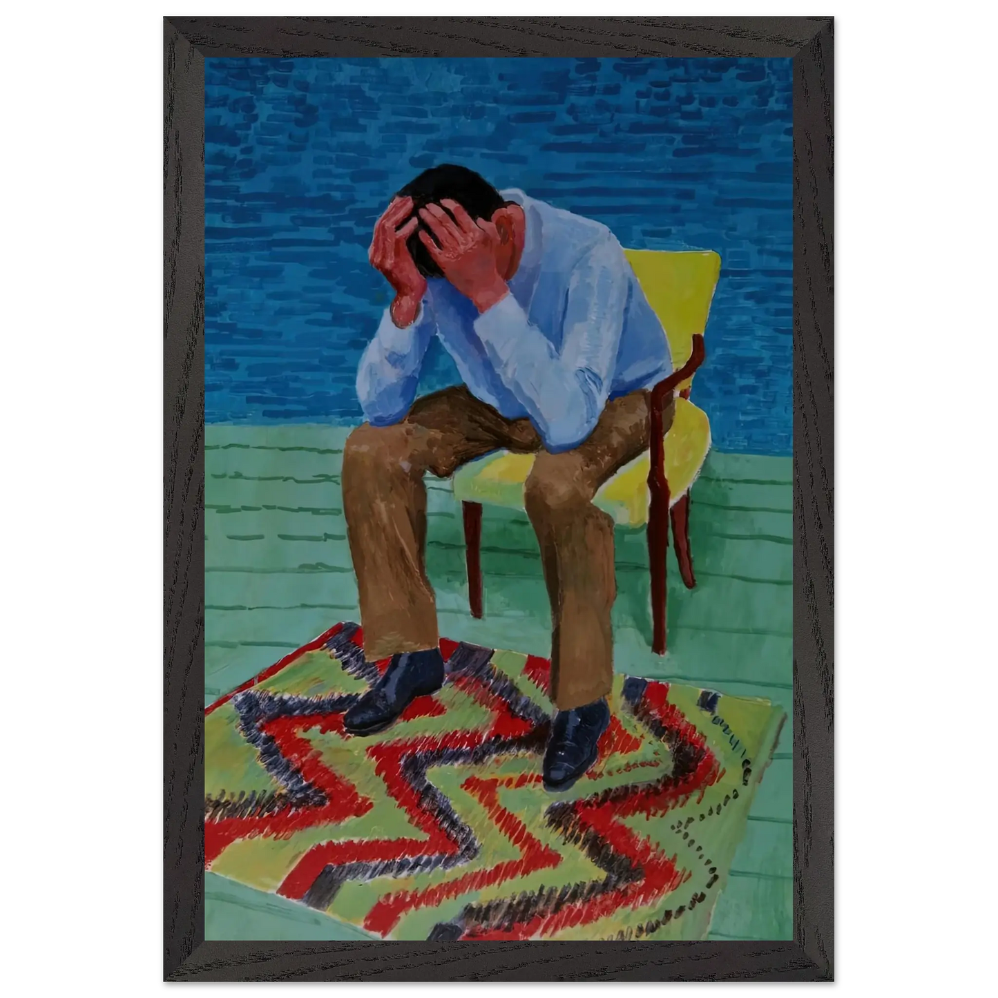 David Hockney - David Hockney Wall art - 20x25 cm / 8x10 Inches - Premium Wooden Framed Poster With Fine Art Paper - White frame