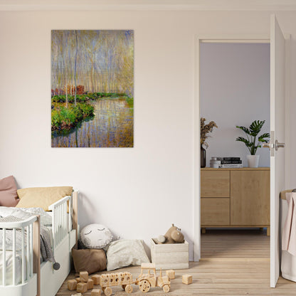 The River Epte - claude monet Brushed Aluminum Print - 70x100 cm / 28x40 inches | claude monet Aluminum Print | claude monet Prints