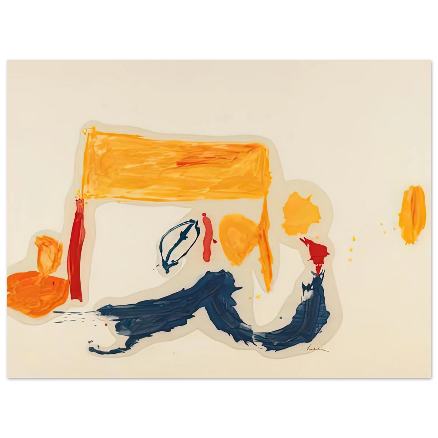 Helen Frankenthaler - Yellow Games, 1962- Wall Art - 21x29.7 cm / 8x12" - Fine Art Poster-canvas - -