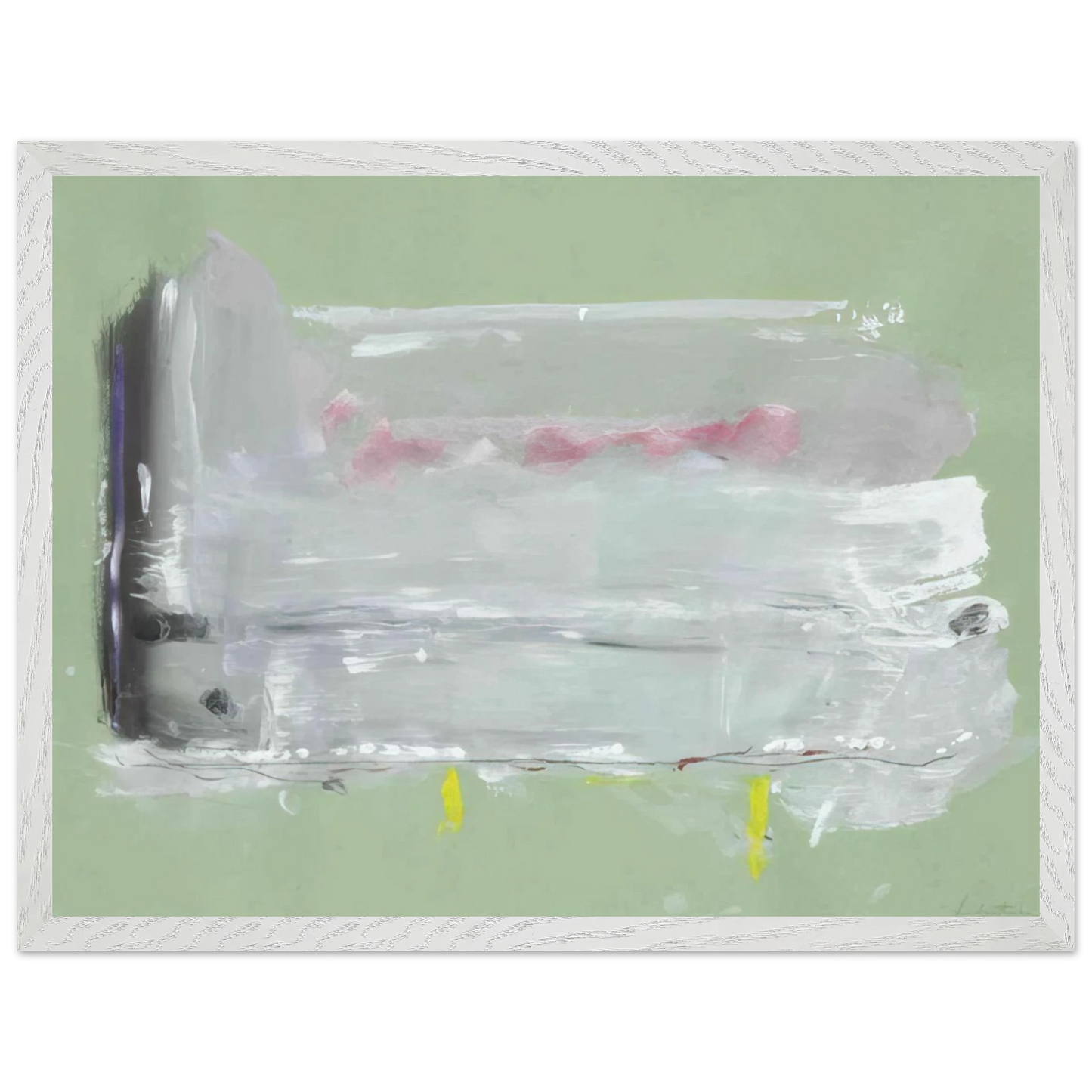 Helen Frankenthaler - Untitled - 1984 Wall art - 28x43  cm / XL (11x17 inches) - Premium Wooden Framed Poster With Fine Art Paper-canvas - Black frame