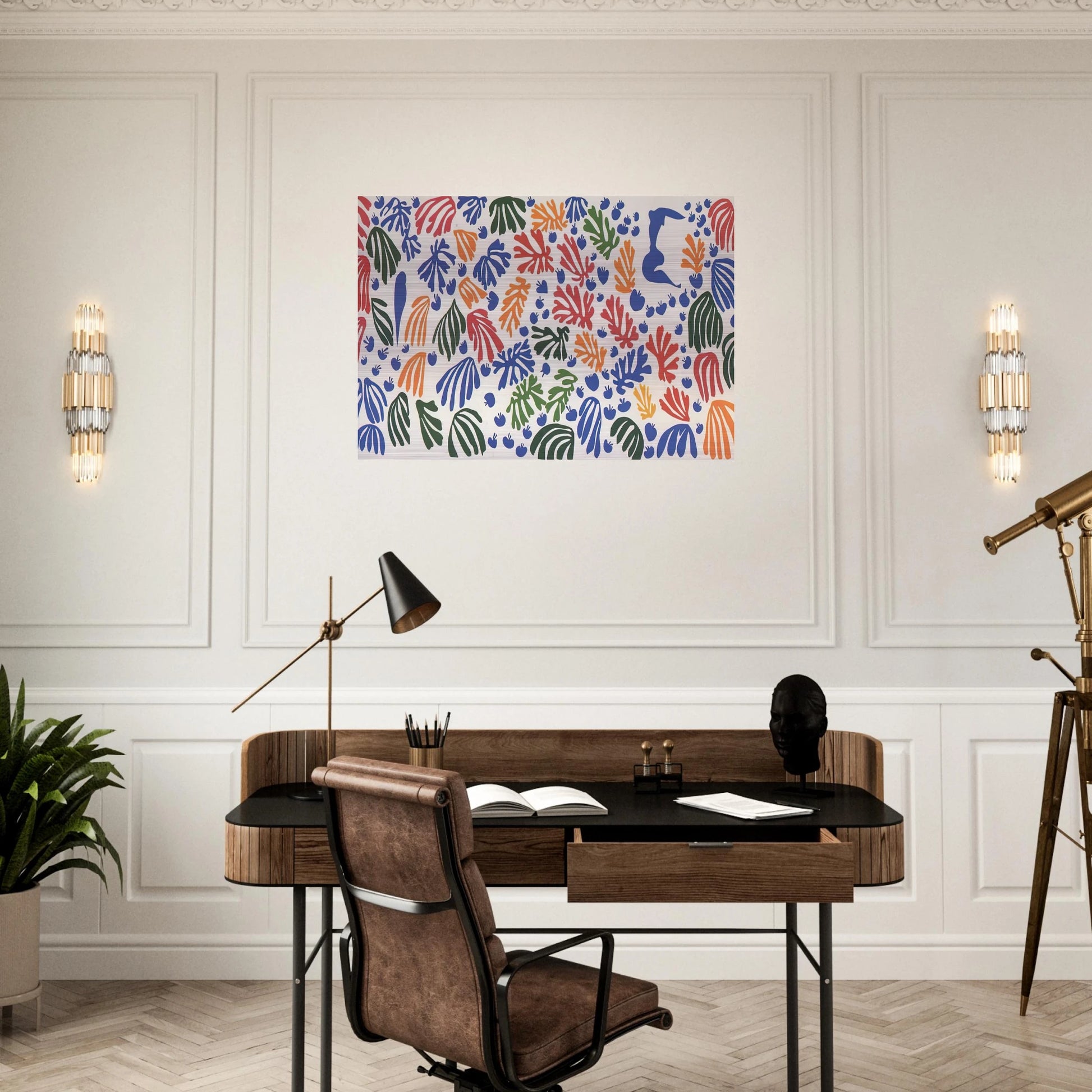 LA PERRUCHE ET LA SIRENE 1952 - Henri Matisse Brushed Aluminum Print - 70x100 cm / 28x40 inches | Henri Matisse Aluminum Print | Henri Matisse Prints