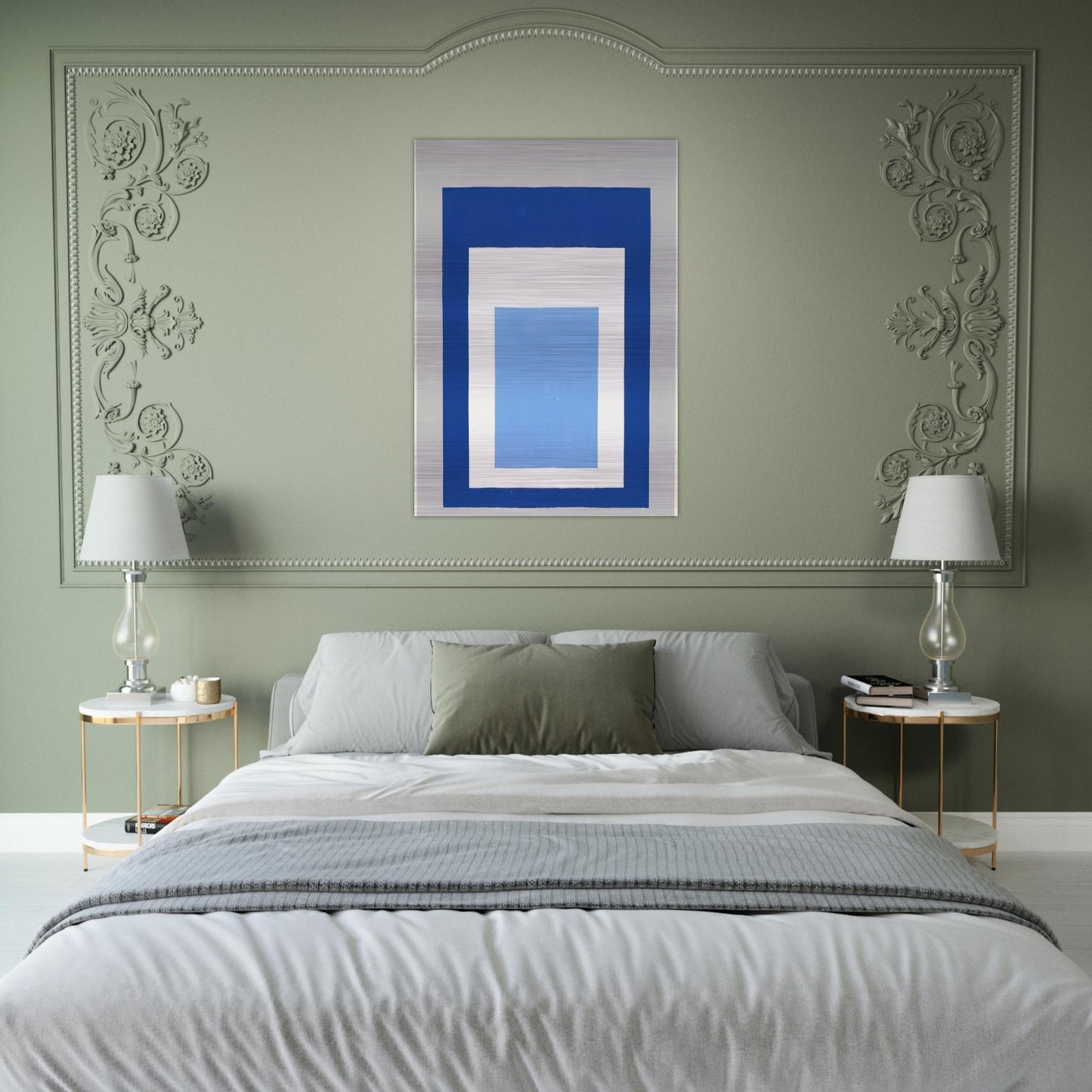 HOMAGE TO THE SQUARE BLUE WHITE GREY 1951 - Josef Albers Brushed Aluminum Print - 70x100 cm / 28x40 inches | Josef Albers Aluminum Print | Josef Albers Prints