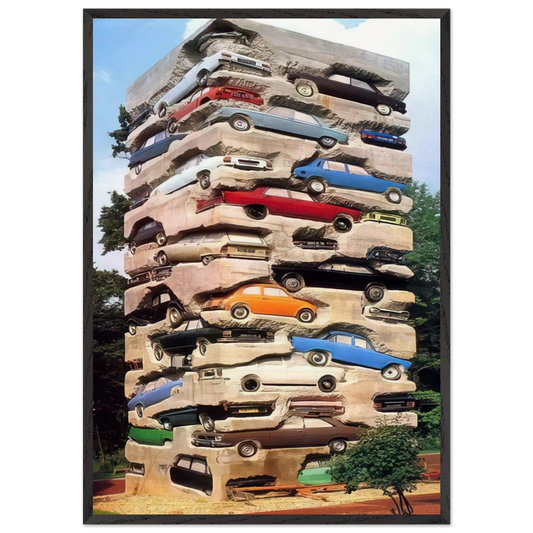 Long-term parking - 1982 - Arman 70x100 cm / 28x40 inches Framed Art Print – Black Wooden Frame