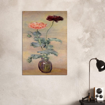 Red and Pink Poppies - claude monet Brushed Aluminum Print - 70x100 cm / 28x40 inches | claude monet Aluminum Print | claude monet Prints